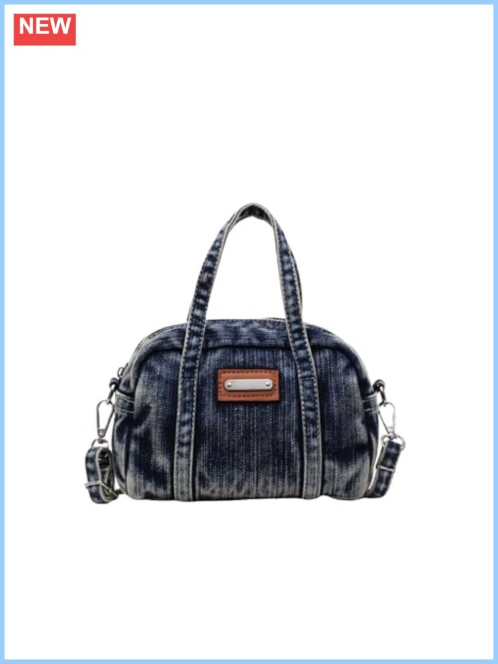 Denim Crossbody Bag Small Hobo Tote Jean Purse Adjustable Strap Zipper